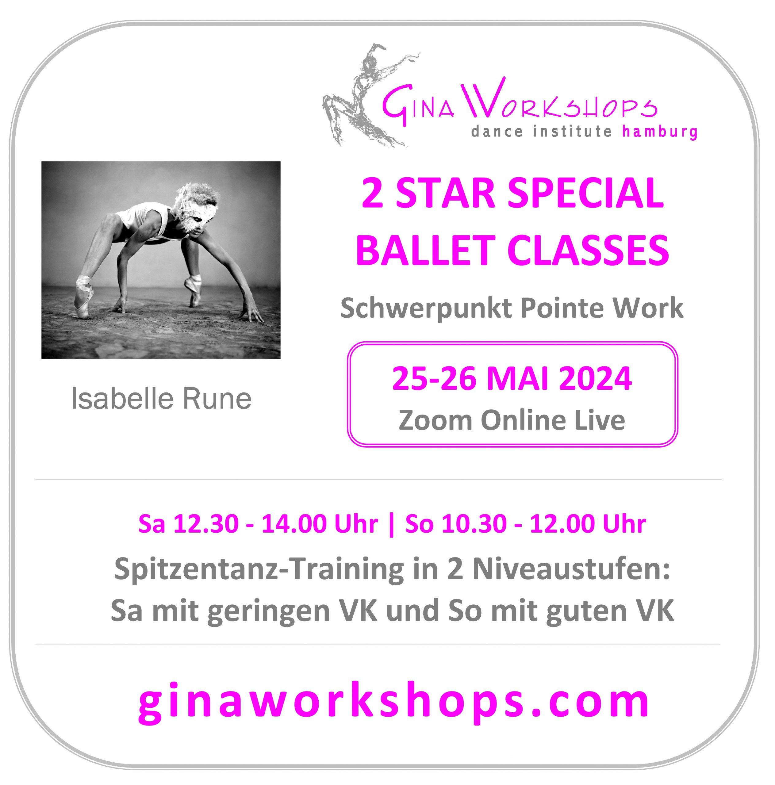 Star Special Ballet Classes mit Schwerpunkt Pointe Work