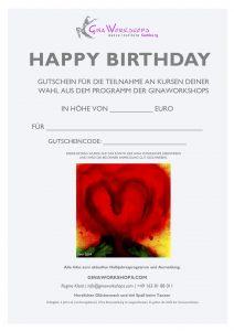 Gutschein Geburtstag Herzbild mit Codefeld
